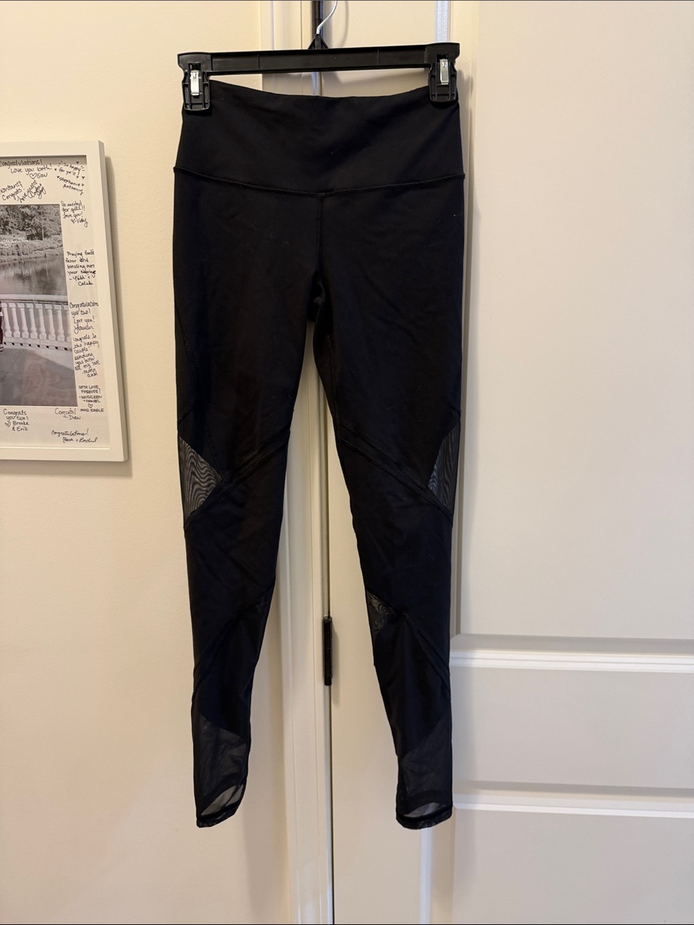 VSX Black Mesh-Panel Leggings